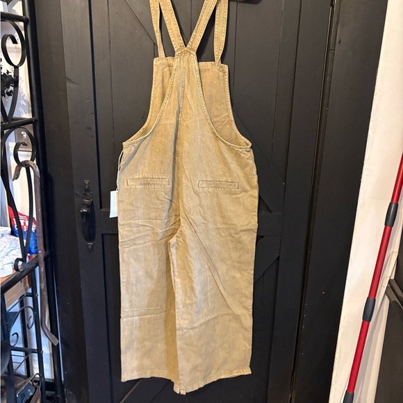 Zenana Outfitters Corduroy Dungaree Top in Tan - Picture 2 of 3
